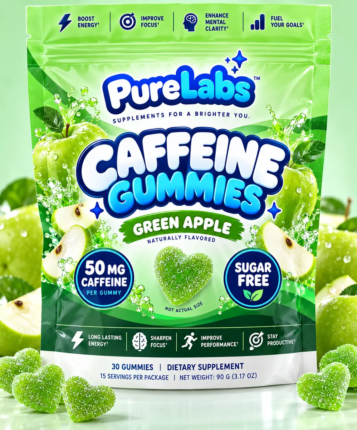 Green Apple Caffeine Gummies package